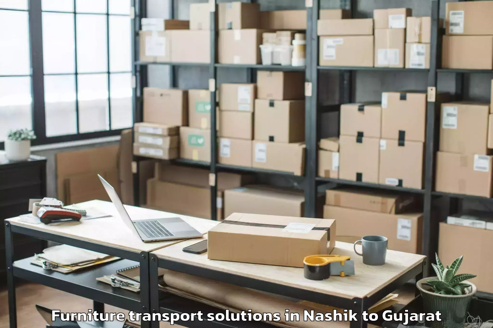 Book Nashik to Jhulasan Furniture Transport Solutions